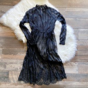 FOREVER 21 lace crochet midi maxi boho witch dress